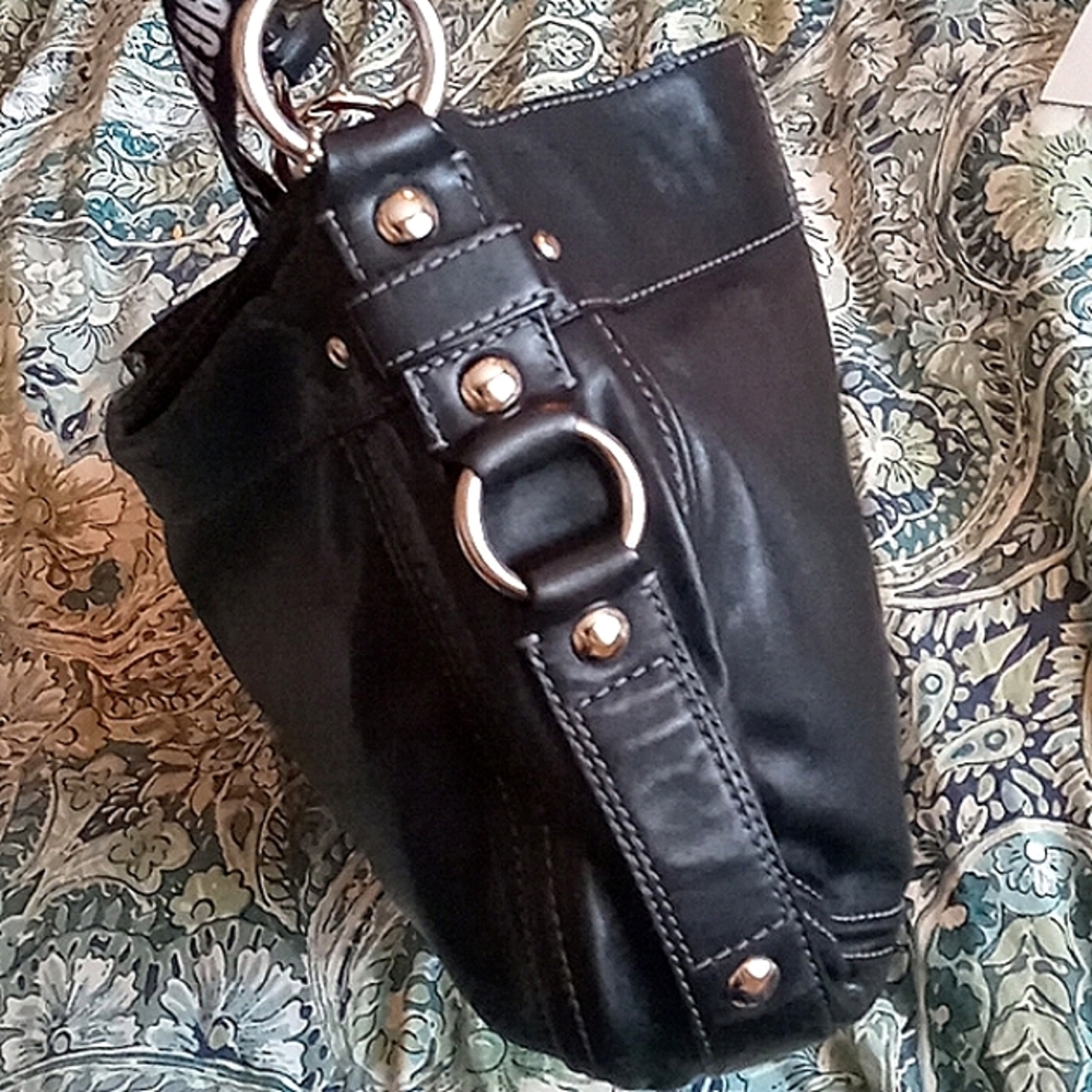 🖤 COACH Black Genuine Leather Hobo Style Shoulder Purse - Picture 9 of 16